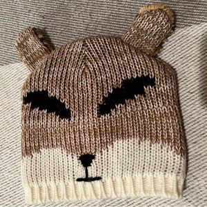 Bongo Beanie Fox with Leopard Ears Knit One Size Hat Cap